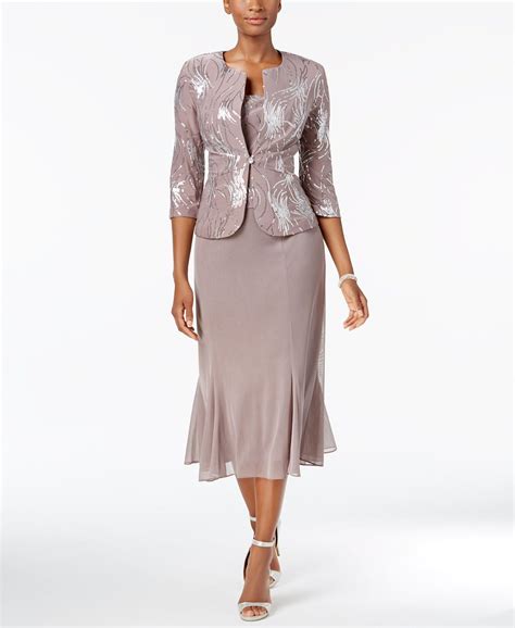 Dress and Jacket, Patterned Sparkle Evening Dress. . Macys dresses with jackets